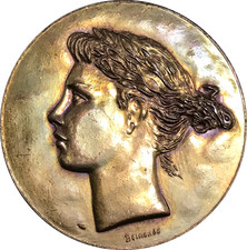 FRANCE, ALLIANCE FRANÇAISE Marianne par Belmondo. Médaille bronze.
