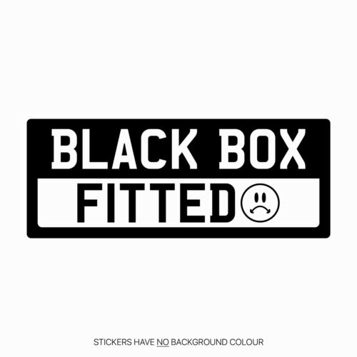 Black Box Fitted Car Van Window Vinyl Decal Sticker Safety Sign Awareness - Picture 1 of 5
