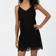 Francescas Black Lace Mini Tank Top Dress