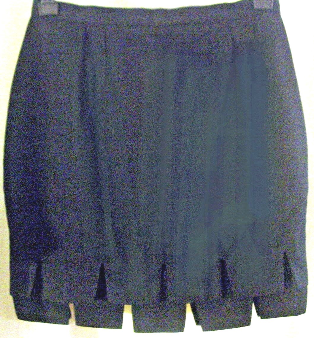 FILA HAND MADE Fun BLACK MINI Double Row PANELS & SLITS Beautifully Detailed SKIRT M