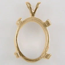 OVAL CABOCHON PENDANT 16X12MM IN 10K YELLOW GOLD CP160-10KY