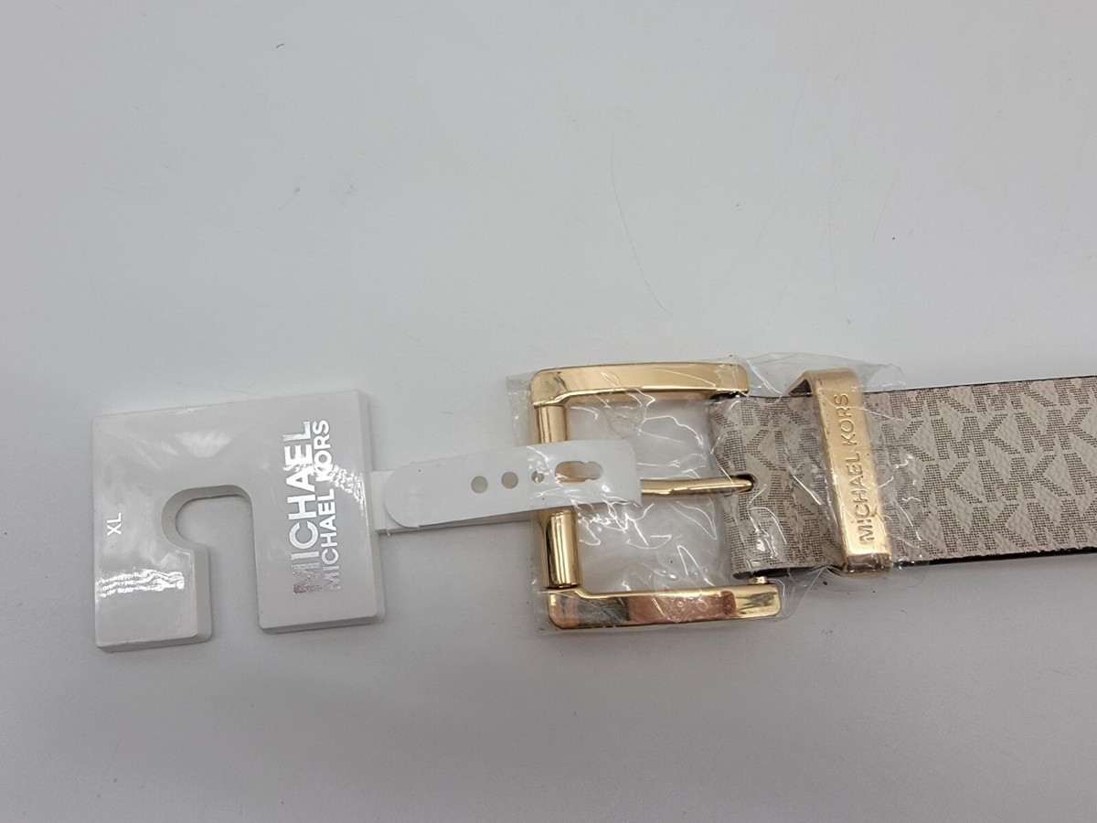 Michael Kors Cream & Gold Women\'s Belt 553143 XL New without Tag. Long = 47\