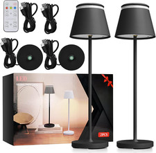 Cordless LED Table Lamps Set of 2 USB Rechargeable Touch Remote Control