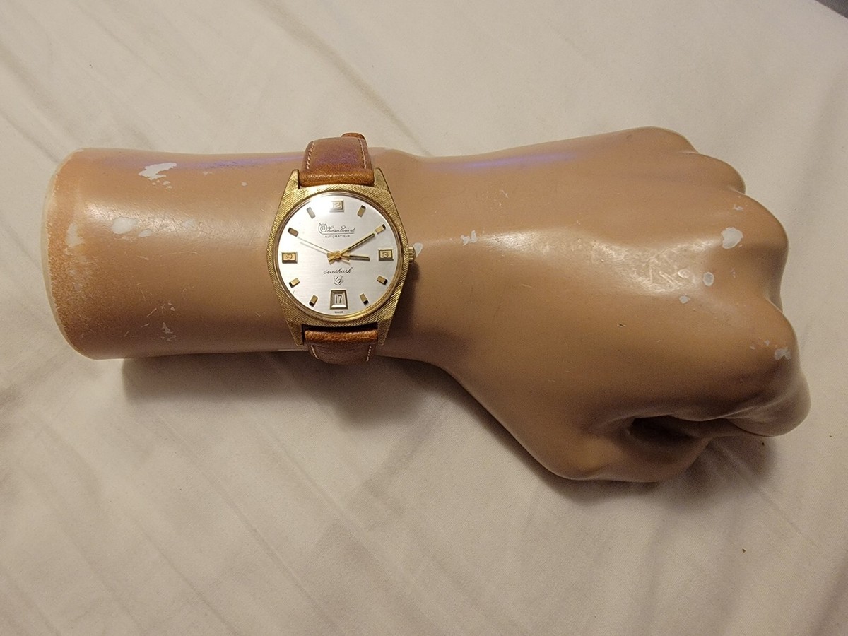 Vintage Lucien Piccard Seashark Gold Plated Swiss-Made Automatic