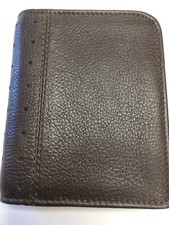 Cross Folded ID Card Case - BROWN Leather