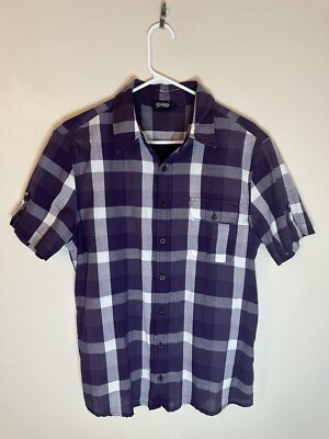 Pull And Bear Original Trademark Men s Shirt Brown Size Large, Short Sleeve 