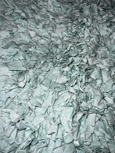 Alfombra boutique con volantes de baño en mal estado elegante turquesa Aqua Spa azul 27x45 - Imagen 3 de 5