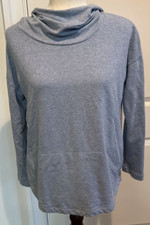 J. Jill Pure XS Blue Hoodie Hooded Pockets Pullover Stretch Top Pima Cotton Soft