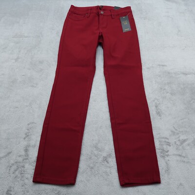 YMI Jeans Womens Size 16 Red Med-Rise Stretch Skinny Pants 30.5'' Inseam