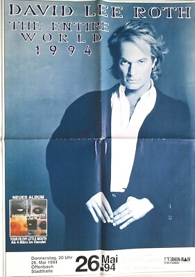 DAVID LEE ROTH 1994 OFFENBACH + Concert Poster - Konzert Plakat - A1 F/U 79