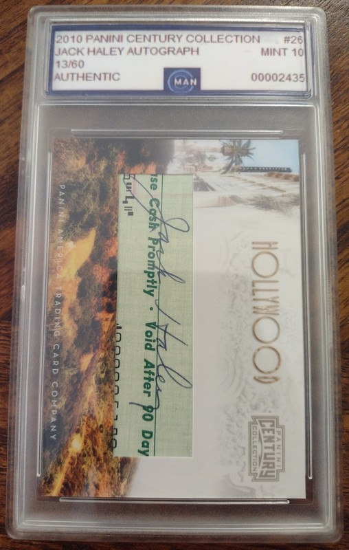 Jack Haley Auto 13/60 2010 Panini Autograph - Mint 10 Wizard of OZ