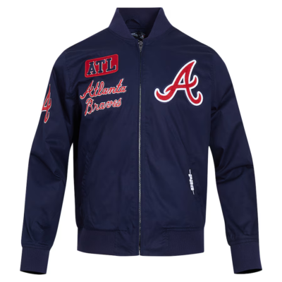 Men's Atlanta Braves Pro Standard Navy Twill Full-Zip Jacket SZ