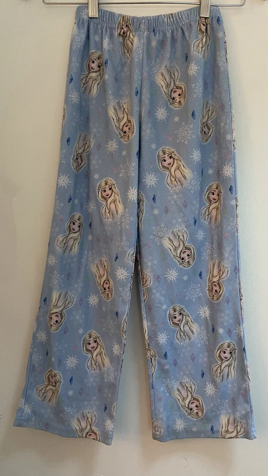 Disney Frozen Kids Girls Allover Princess Elsa Cozy Pull On PJ Pants Blue Sz 10 - Image 3 of 4