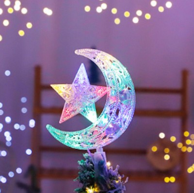LED Stern Weihnachtsbaum Topper Ornament Party Dekoration XmasTree Decor LightUp