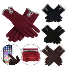 Women Winter Gloves Touch Screen Fleece Thick Warm Comfy Soft Fur Lined Thermal