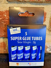 5 x 3g Super Glue Tubes Fast Dry Boxed For Safe Storage **SAME DAY DISPATCH**