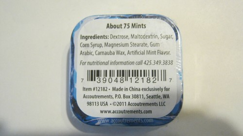 Accoutrements Archie McPhee Tiny Cube Mints, Aprox 75 Mints, Sealed Tin (026-5) - Picture 2 of 2