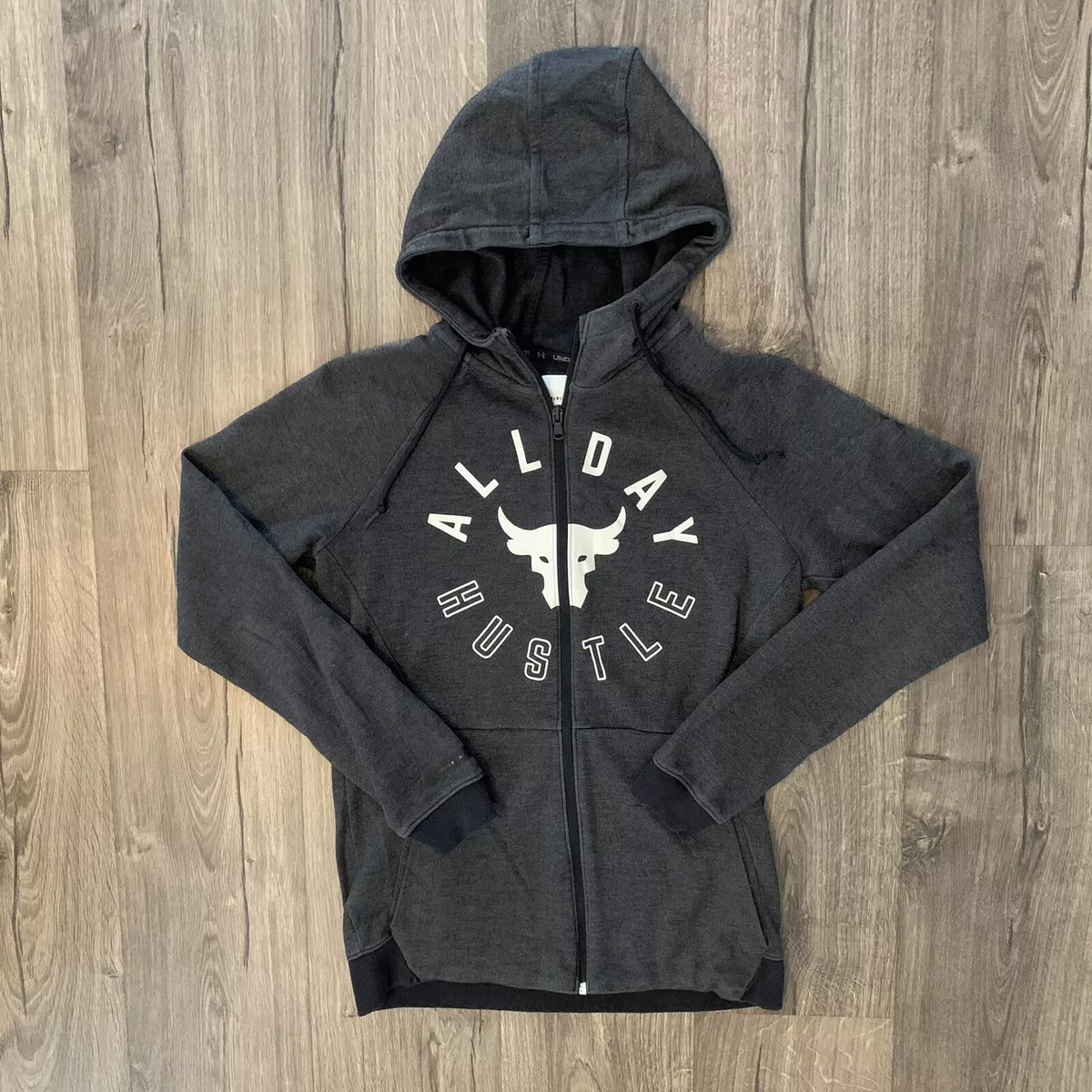 Abigarrado Responder Patatas Under Armour Project Rock All Day Hustle Full Zip Hoodie Dark Grey  Men&#039;s Size S | eBay