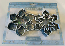 NEW The Bakeshop Snowflake Cookie Cutter Holiday Stainless Steel Winter 4 total