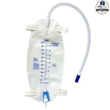 Urinary Leg Bag 3 Pack Flip Drain 32 Oz 18 in Tubing Anti-Reflux Valve
