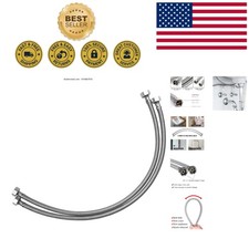 16-Inch Braided Stainless Steel Faucet Supply Hose - Leak-Proof Pair