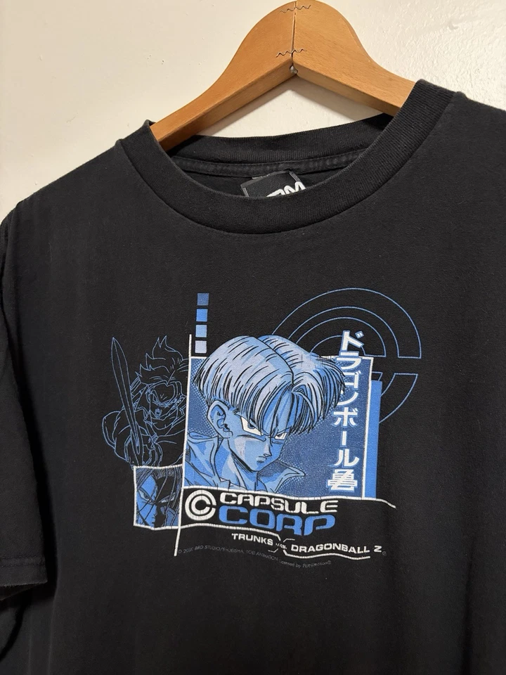 Camiseta negra vintage 2000 Y2K Dragon Ball Z Capsule Corp talla XL Foto 2 de 4