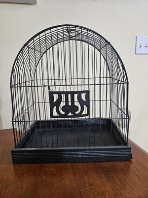 Vintage Hendryx Art Deco Bird Cage with Water and Feeder Attachments