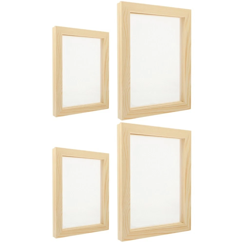 DIY Paper Making Frame Set 4Pcs Wooden Mesh Screen for Handmade Paper