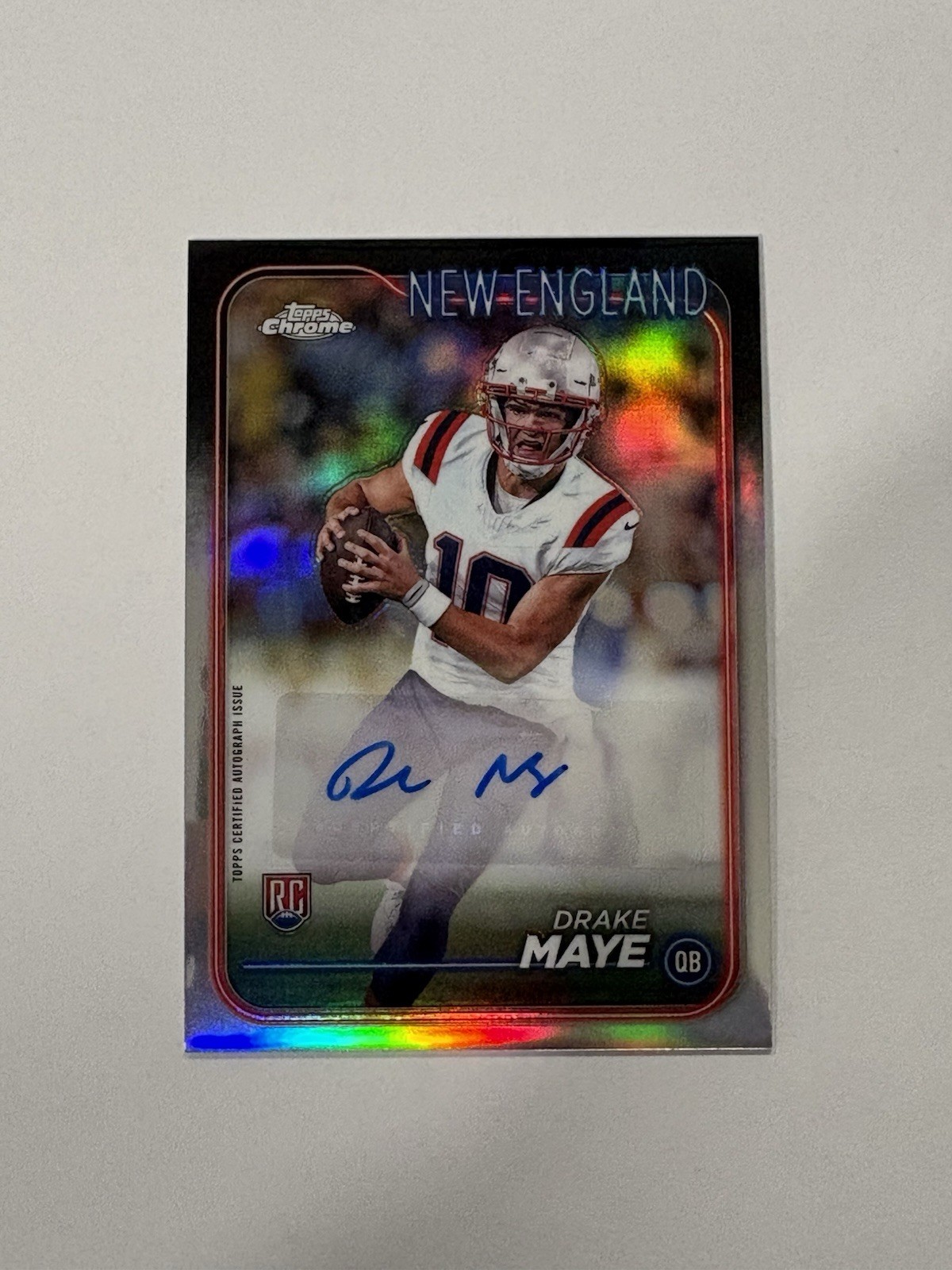 2024 Topps Chrome - Rookie Autographs Drake Maye #RA-DMA (AU, RC)