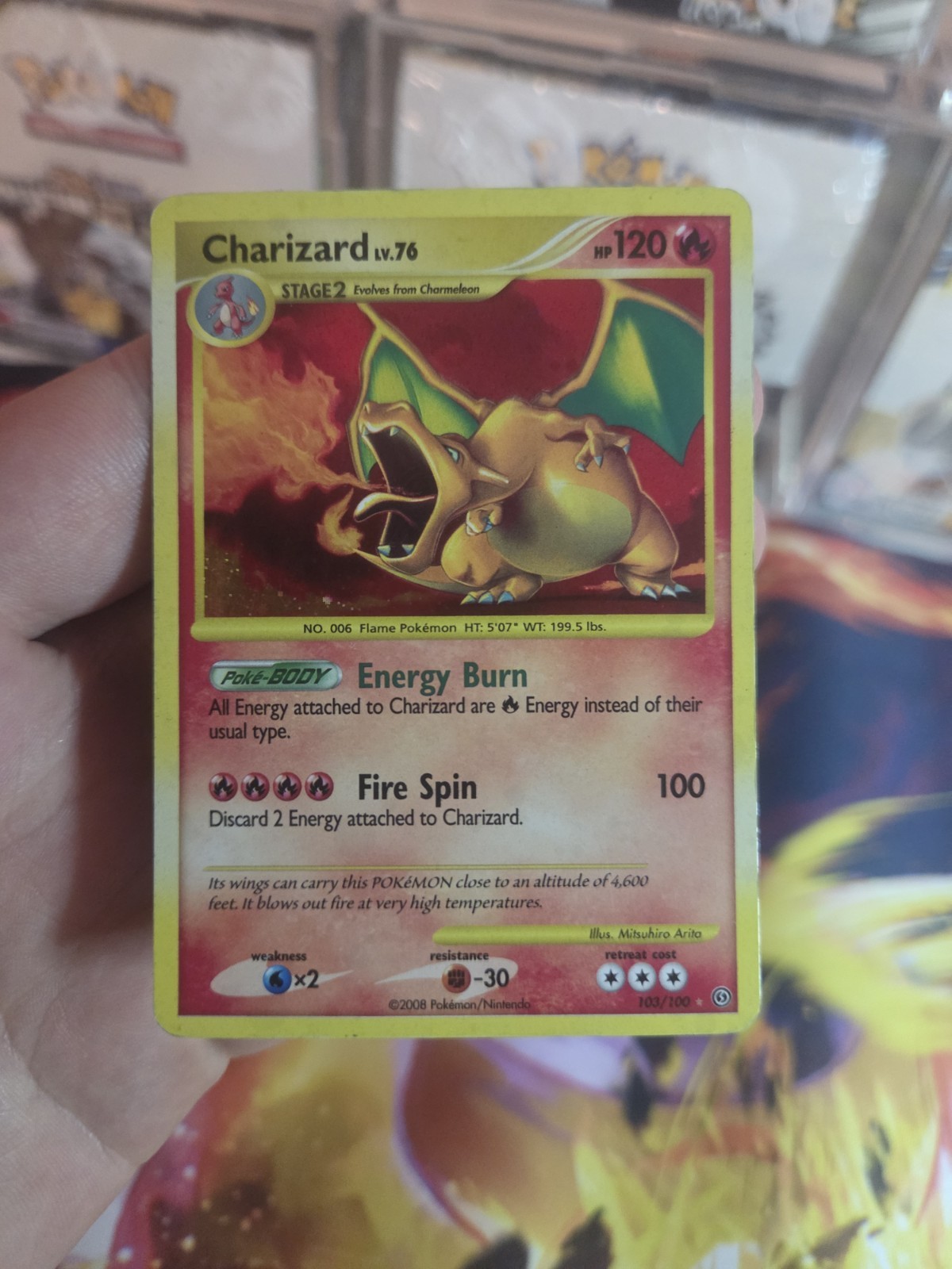 Charizard Holo Secret Rare Card 103/100 Stormfront MP
