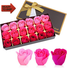 Floral Scented Bath Soap Set Rose Flower Petals, Plant Essential Oil Gu