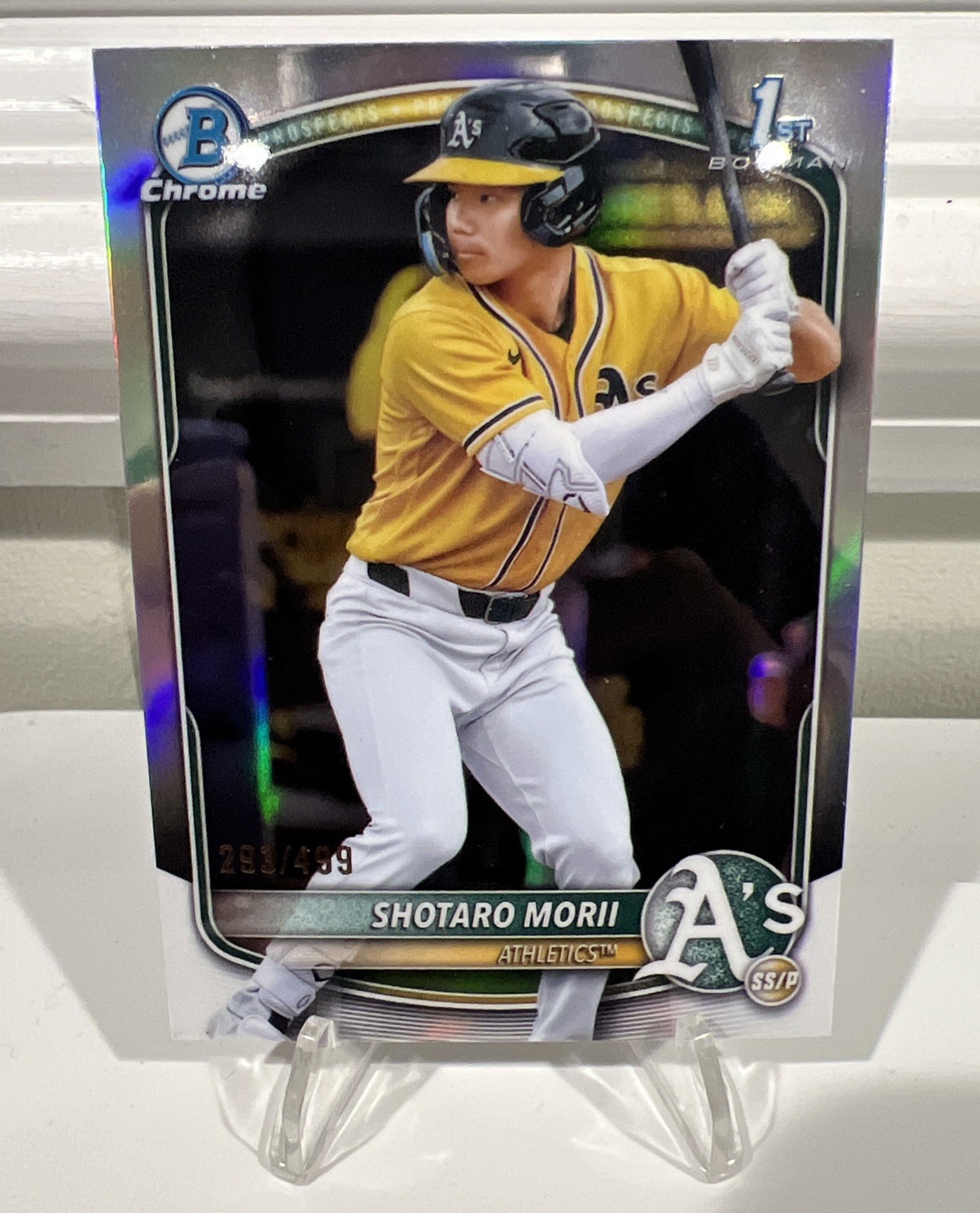 Shotaro Morii 2025 Bowman Chrome 1st Silver Refractor #293/499 🔥🔥 Athletics