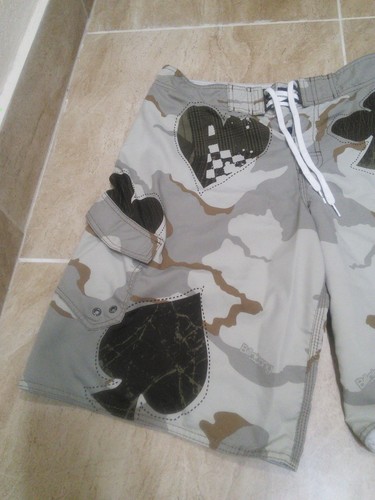 Men's Billabong Swim Trunks TAJ Burrow Board Shorts Poker Camo Gray Sz 36 - Picture 7 of 8