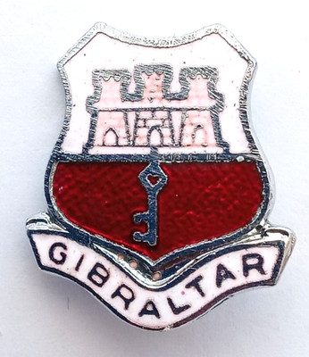 Gibraltar Reise Wappen Schild Souvenir Emaille Pin Anstecker.    PB9-1618