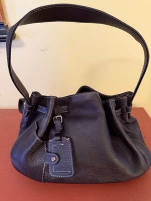 Bally Women's Plum Purple Leather Drawstring Shoulder Bag Authentic