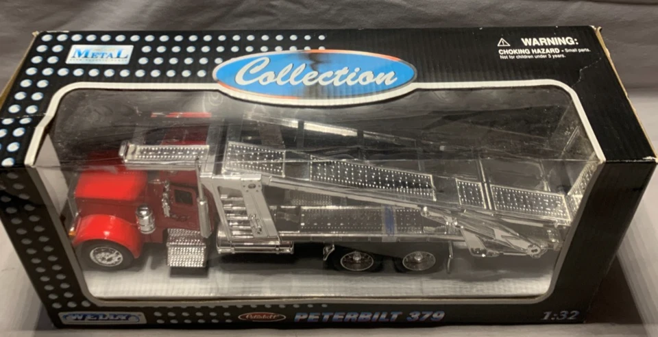 WELLY Red PETERBILT  Model 379 Car Hauler Truck 14"  NIB - Image 3 of 4