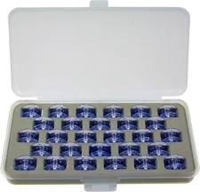 Ultima Bobbin Box with Bobbins – Plastic See Through Storage Empty 