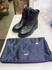 Prada Cervo Shine Captoe 30mm Combat Boots in Black - EU Size 37 - USED