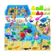 57Pcs Mermaid Sensory Bin Toys, Ocean Sensory Sandbox for Kids Ages... Fast Ship