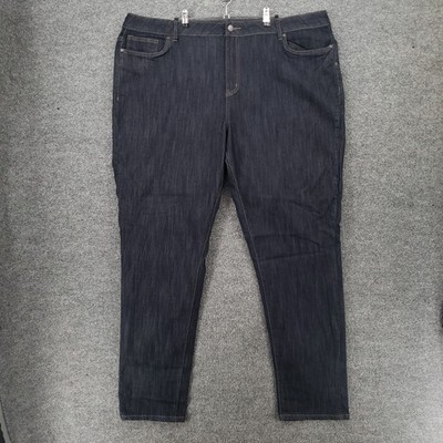 NEW Avenue Denim Jeans Womens 24T Tall Blue High Rise Skinny Stretch Dark Wash