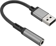 USB Type A To 3.5mm AUX Female Audio Headphone Jack Cable Adapter