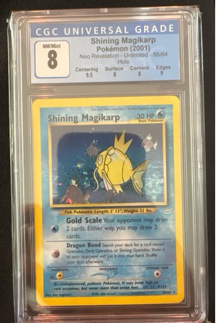 2001 Pokemon Neo Revelation #66 Shining Magikarp Holo - CGC 8 | eBay 2001 Pokemon Neo Revelation #66 Shining Magikarp Holo - CGC 8 | eBay