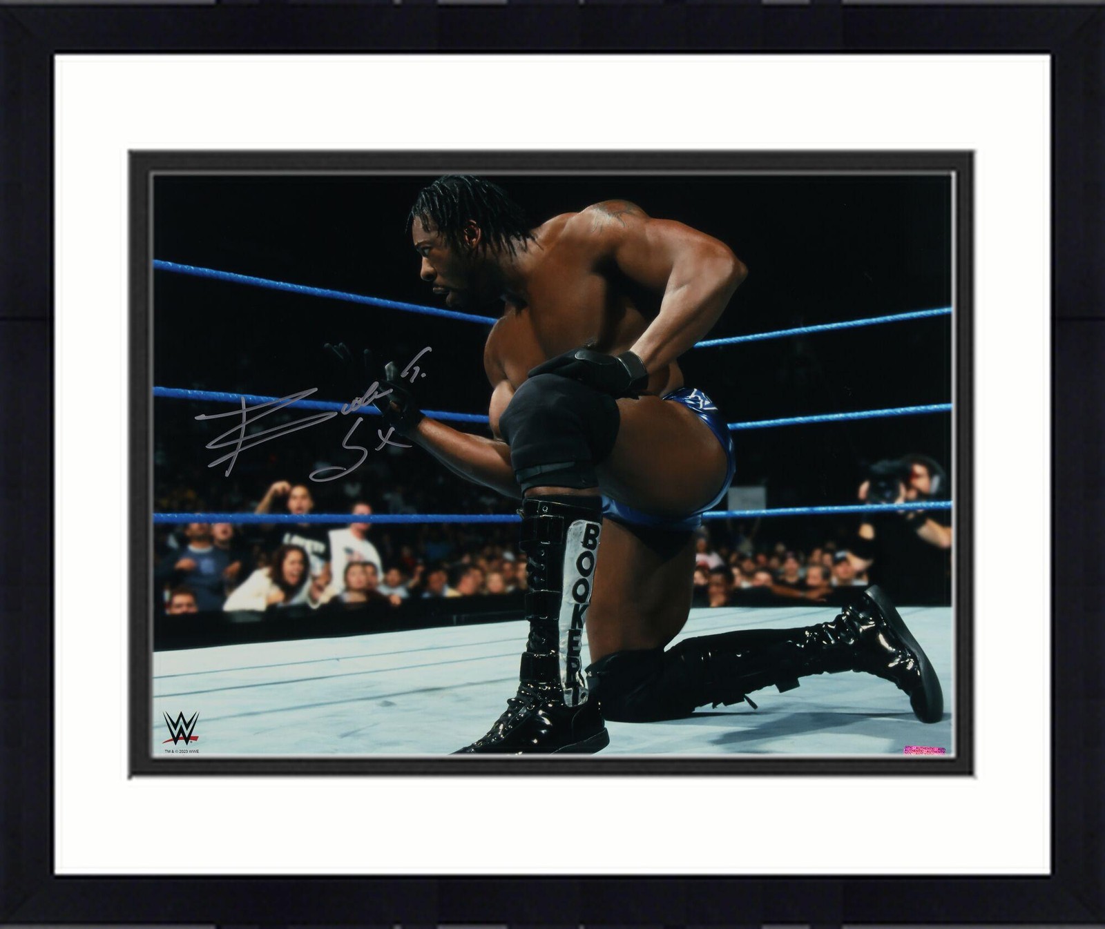 Booker T Autographed Signed Framed WWE 16" x 20" Spinaroonie Photo 