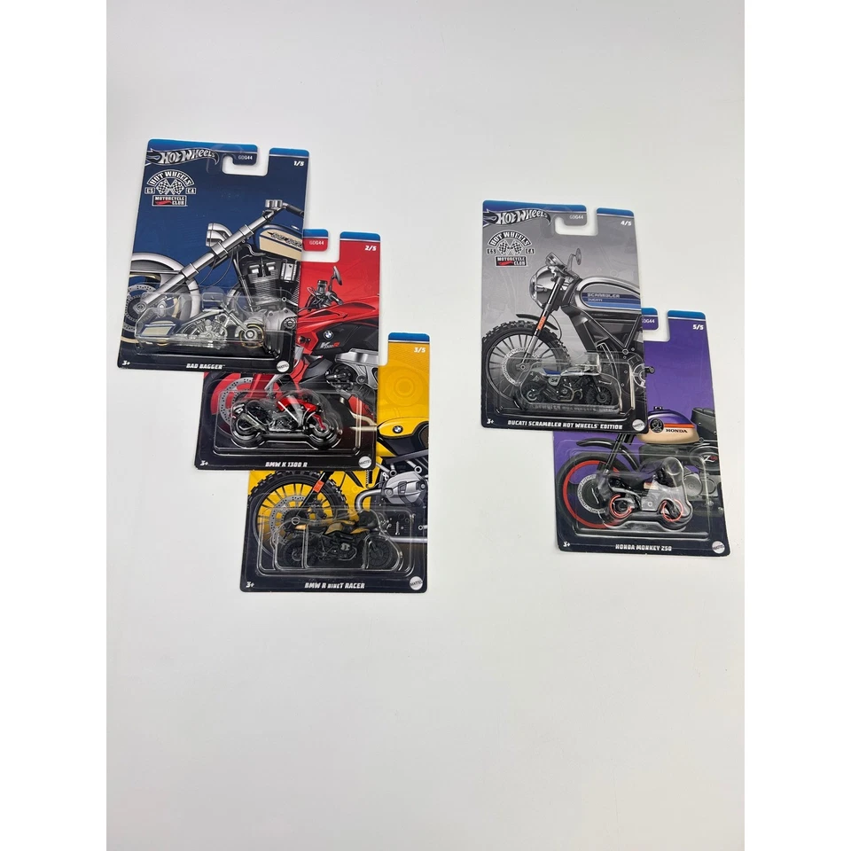 Hot Wheels Motorcycle Club Series Diecast Toy Motorcycles Complete Set Of 5 New - Image 2 of 4