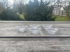 Set of 5 Glass Condiment Salt Cellars France - About 2.25"W