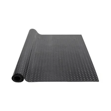 Diamond-Plate Rubber Flooring Roll 3mm, 4x6 FT Garage Floor Mat SBR Rubber Black