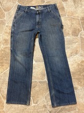Carhartt Relaxed Fit Carpenter Jeans Mens Size 34x30 Work Pants Denim Blue