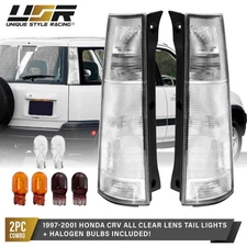 Clear Frosted Lens Tail Light with Bulbs Pair (L+R) For 97-01 Honda CRV RD1 CR-V