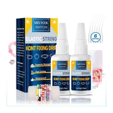 Jewelry Bracelet Glue for Elastic String Knot,2 Pcs Clear Clay Beads Glue for Be