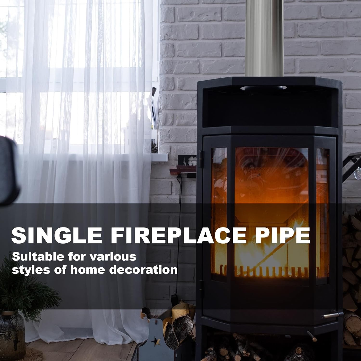 6" Inner Diameter Stove Pipe Single Wall Stainless Steel Chimney Pipe Ducting 24